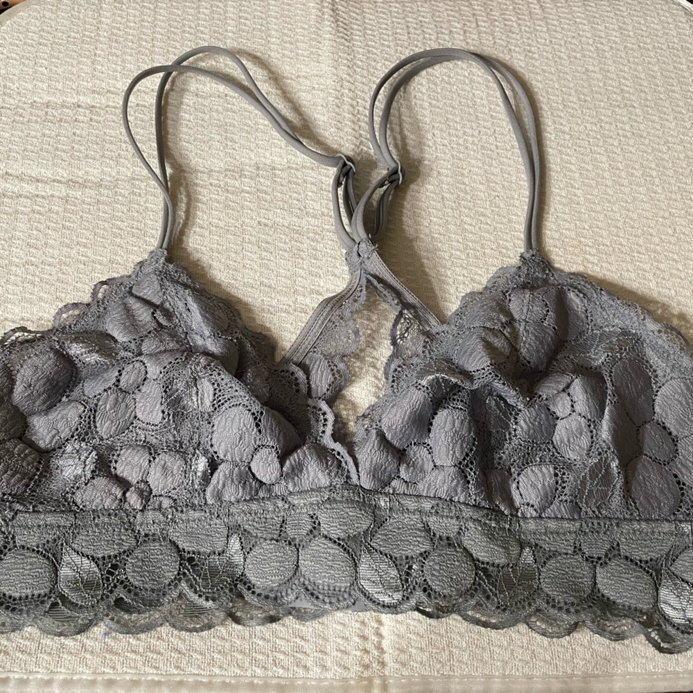 Aerie Grey/Silver Lace Bralette